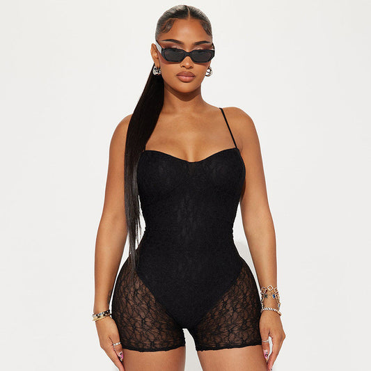 Black Lace Romper